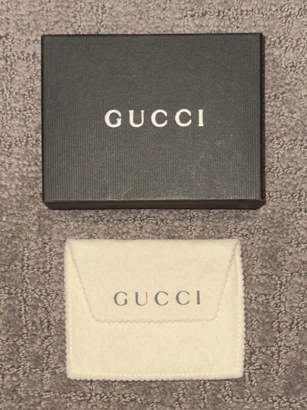 Gucci Mini Gray Storage Gift Box & Dust Cover Cloth Bag Set